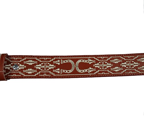Embroidered Leather Belt Horseshoe Design2