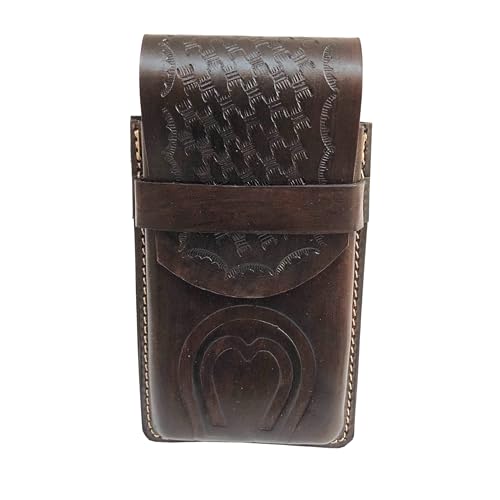 Kit Cinto Couro Capa De Celular Boné Bainha+ Canivete Oferta (marrom)