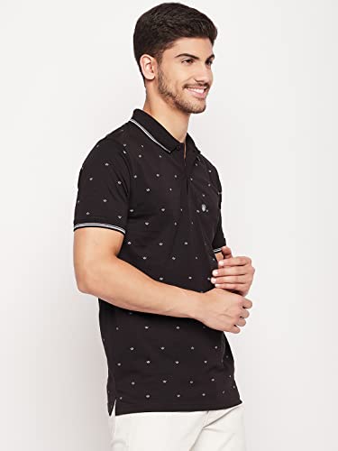 Image of UNIBERRY Men's Cotton Blend Half Sleeve Printed Polo Neck T-Shirt Has A Short Sleeve & Pocket On ChestBZRMT6-MR