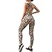 Solike Femme Été sans Manches Pantalons de Sport Imprimé Léopard Yoga Élastique Combinaison Salopette Collants Course Gym Fitness