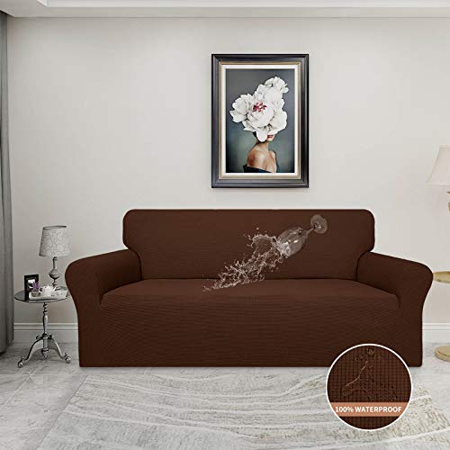 Image of Easy-Going 100% Waterproof Couch Cover, 3 Cushion Oversized Sofa Cover | Leakproof Sofa Slipcover, Stretch Jacquard Furniture Protector Against Stain Spill from Kids, Pets, Dog, Coffee