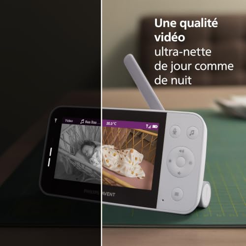 Philips Avent Connected Baby Monitor with Wi-Fi, HD Camera, Infrared Night Vision, Crying Detection, Two-Way Audio, 12 Hours Playtime, Model SCD951/26 - 4