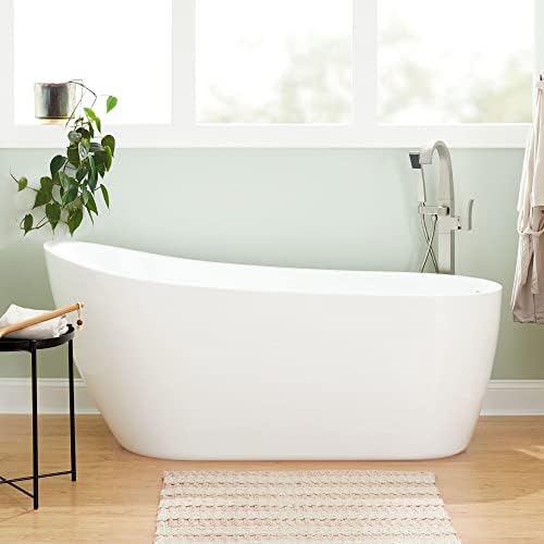 Signature Hardware 483536 Sheba 71" Acrylic Soaking Slipper Freestanding Tub with Integrated Drain and Overflow