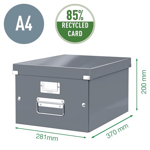 Leitz Caja de Almacenaje A4, Gama Click & Store 60440001, Blanco