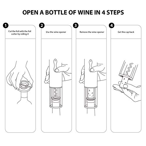 Electric Wine Opener, Stainless Steel Rechargeable Cordless Electric Corkscrew Wine Bottle Opener, Wine Accessories Holiday Gift Set Holiday Kit 7717-W102-013 #TOP5