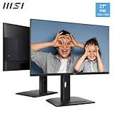 MSI PRO MP275PG 27-Inch Full HD Office Monitor - 1920 x 1080 IPS Panel, 100Hz, Eye-Friendly Screen, VESA Mountable, Display Kit Support, 4-Way Adjustable - HDMI 1.4b, DisplayPort 1.2a, D-Sub - Image 2