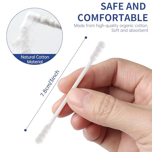 Image of Cotton Swabs, 800 Count Double Spiral Tipped with Paper Stick, Cotton Buds for Makeup, Personal Care, Crafts