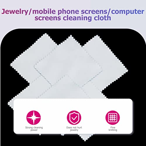 Decwxon 50 Pcs Jewelry Cleaning Cloth Small Cleaning Cloth For Silver Gold Platinum Jewelry, Polishing Cleaning Cloth 3.2X3.2 Inch #TOP3