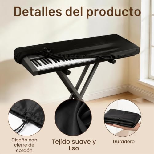 Miniatura 2 de Funda Piano 88 Teclas, Funda Teclado A Prueba De Polvo Cubierta