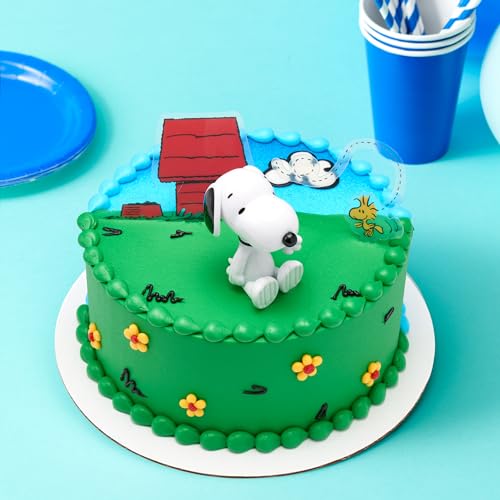 Image of DecoSet Peanuts Snoopy and Woodstock Cake Topper, 3-Piece Cake Decoration | For Birthday, Parties, Celebration