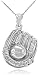 Solid 925 Sterling Silver Softball Glove and Ball Pendant Necklace, 18"