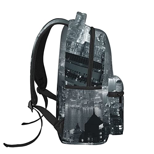 Grand sac à dos décontracté noir taille unique avec compartiment ordinateur
