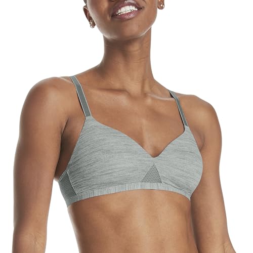 Hanes womens Oh So Light Foam Comfortflex Fit Wirefree Mhg521 Bra, Coolest Grey Heather Print, Small US