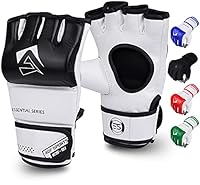 AQF MMA Handschuhe- Open PalmTrainingshandschuh Herren Damen- Muay Thai Boxhandschuhe, MMA Gloves für Boxsack Training, Kampfsport, Kickboxen, Sparring, Grappling Sandsackhandschuhe (Schwarz, S)