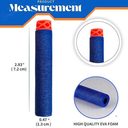 Image of GRAPHENE 100 Pcs Soft Foam Bullets Darts for Toys Guns Sticky Safe Hollow Out Refill Darts Set Compatible with Hot Fire Nerf N-Strike & Blaze Storm Blaster Strike Elite Gun Target Game for Kids