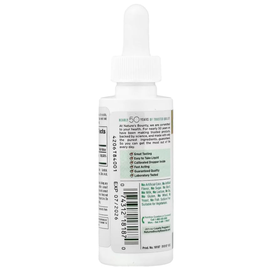 Nature's Bounty, Super Strength B-12, 5000mcg, 2 Oz (Pack of 2) - image 4