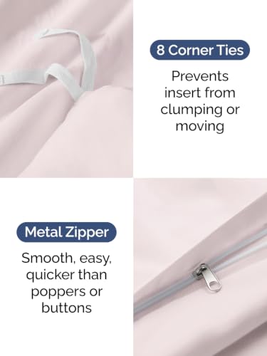 Image of Duvet Cover Full Size - 3 Piece with Zipper Closure - Lavender Pink
