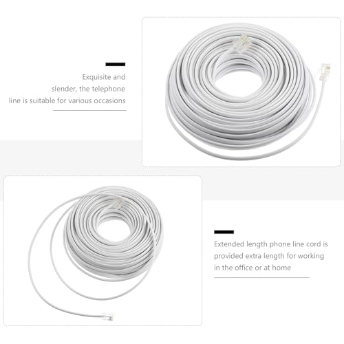 Cable telefónico RJ11 de 20 metros con 4 núcleos de cobre y PVC para módem de oficina 5