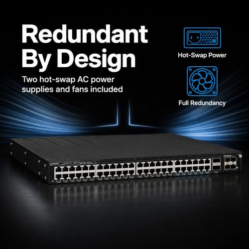 Image of Ruckus ICX7550-48ZP-E2-R3 Managed Switch, 36x 2.5G Multigigabit PoE++ + 12x 1 /2.5 /5 /10G Multigigabit PoE++, 2x 40 /100GbE QSFP+ + Modular Expansion Slot Uplinks - ICX7550-48ZP-E2-R3