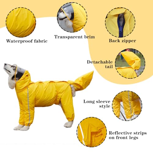IUOUTG Capa de chuva extra grande para cachorro, jaqueta impermeável para cachorro com capuz, poncho