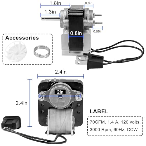image for 99080166 BP28 Bathroom Fan Motor with Blower Wheel by Fetechmate Fit f