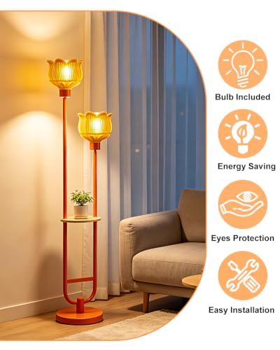 Image of Lightdot Globe Floor Lamp with LED Bulbs Included, Dimmable Floor Lamps,Unique Modern Standing Tall Lamp for Bedroom Living Room /Sofa Beside /Corner Decor-Gold