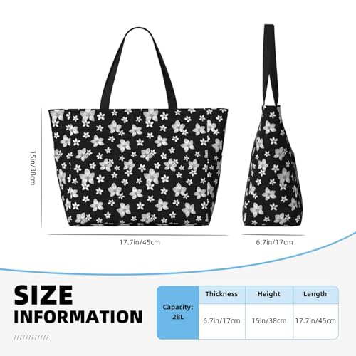 Large Beach Bags Water-resistant Sandproof - orchid plumeria flower Cute Beach Tote Bags for Women with Zipper2