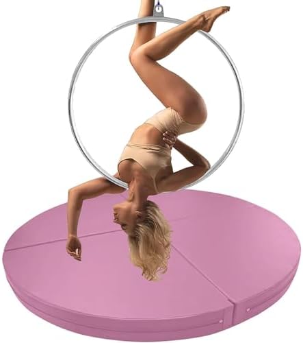 Folding Pole Dance Crash Mat - EPE Foam Safety Padding with PU Leather Non-Slip Cover for Yoga, Gymnastics, Exercise Protection, and Fitness Training