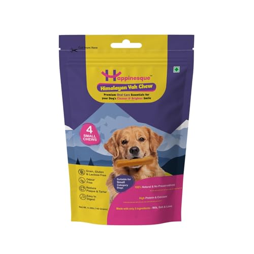 Image of Himalayan Yak Chew Dental Treat for Dog, 4 Small Sticks, 140 gm, Regular
