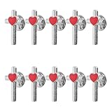 YARNOW 10 Unidades Broche Corazón Cruz de Aleación Ligero y Elegante para Ropa y Solapas en Bautizo y Comunión Obsequio para Invitados