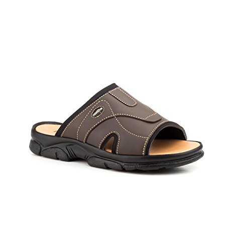 Sandalias DE Piel para Hombre by MORXIVA Modelo- 7016 Marrón Made in Spain (44)