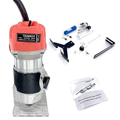 HOTSTORE Palm Router, Laminate Trimmer Wood Router Joiner Tool Device 30000RPM 1/4'' 800W