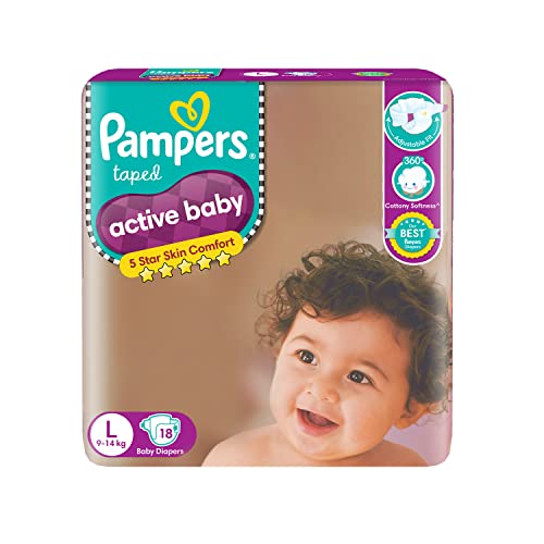 Image of Pampers Active Baby Diapers, Large, 50 Count & Pampers Active Baby Diapers - 18 Pieces Large Size