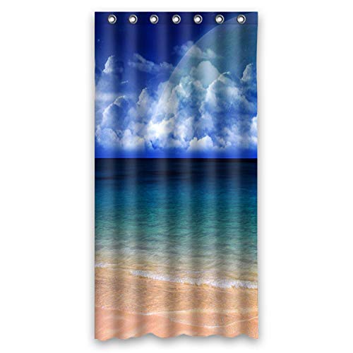 FMSHPON Fashion Blue Seashore Waterproof Fabric Shower Curtain 36x72 Inches