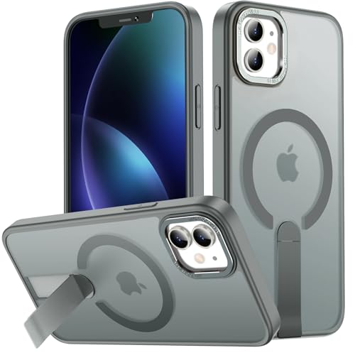 Case for iPhone 11 Compatible with Magsafe, Built-in Invisible Stand [Military Grade Drop Tested] Strong Magnetic Shockproof Slim Protective Phone Case Cover for iPhone 11 6.1’’ (Gray)