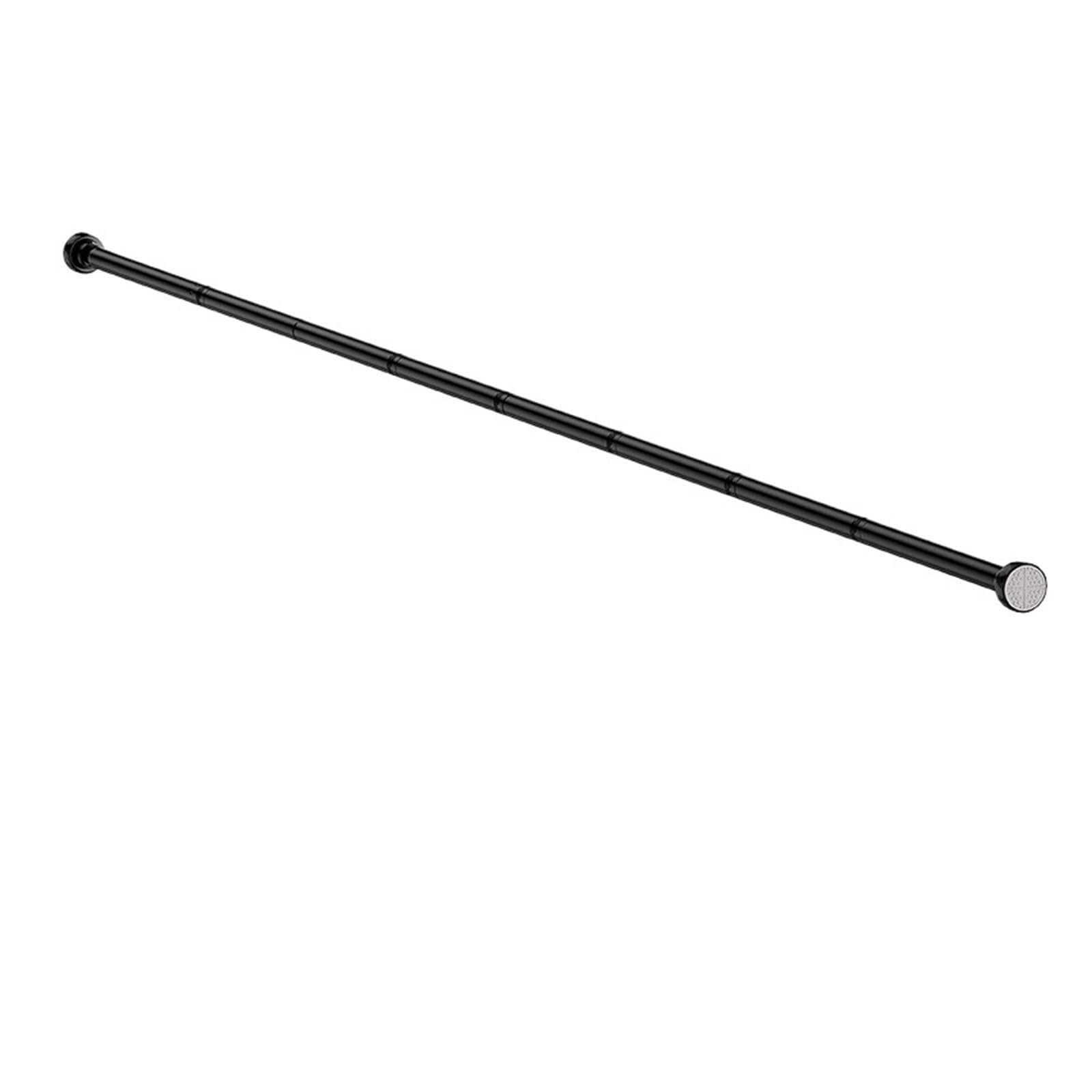 Tension Rod Drilling Shower Curtain Rod Spring Rotating Telescopic Wardrobe(Black250-280cm)