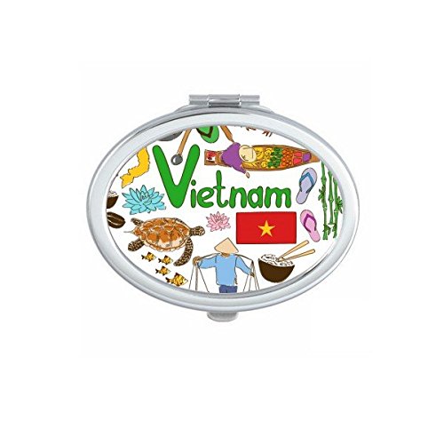 Miroir de poche Vietnam mignon pour des retouches maquillage parfaites lors de vos voyages