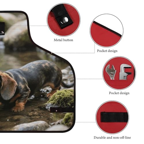 Delantal de trabajo impermeable con bolsillos para hombre y mujer miniatura 3