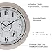 CLXEAST 18 Inch Illuminated Outdoor Clock with AI Smart Sensor, Large Farmhouse Wall Clock with Temperature & Humidity,Weathered White Finish,Unique House Warming Gifts