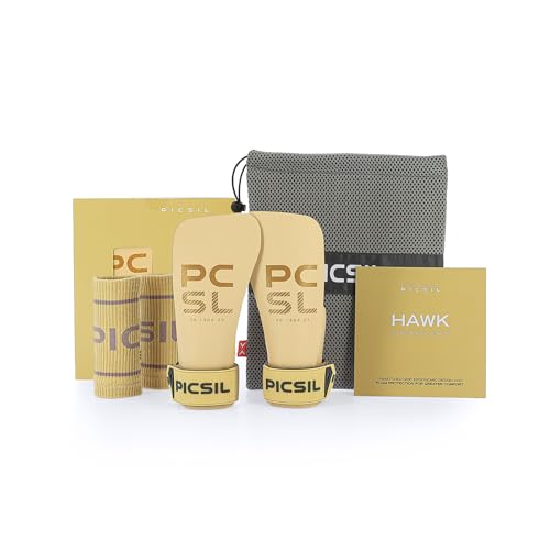PICSIL Hawk Hand Grips – Handschutz aus Tech‑Faser, ohne Magnesium, für Calisthenics & Krafttraining, inkl. Etui & Bandagen (Rise, G)
