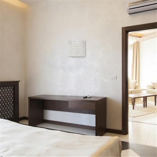 Image of Elegant Designs SC1000-WHT Elipse 1-Light Contemporary Modern 8 inch Crystal and Metal Wall Sconce Lighting Fixture for Bathroom Vanity Hallway Powder Room Dining Room Living Room Bedside, White