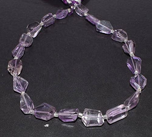 LKBEADS Natural Medium Color Amethyst Tumble Nugget Faceted Gemstone, Amethyst Faceted Tumble Beads, Amethyst Faceted Nuggets, 10 long strands 9x7-12x10 MM