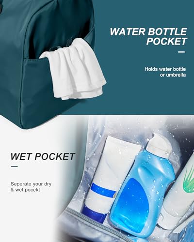 Image of Gym Bag Womens Mens with Shoes Compartment and Wet Pocket Travel Duffel Bag for Women for Plane Sport Gym Tote Bags with Toiletry Bag Waterproof Weekend Overnight Carry on Bag Hospital Holdalls