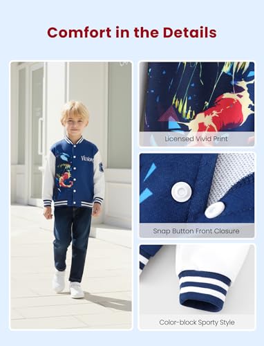 Image of Disney Marvel Bomber Jacket Spider Man Toy Story Cars Varsity Cardigan2-13Y