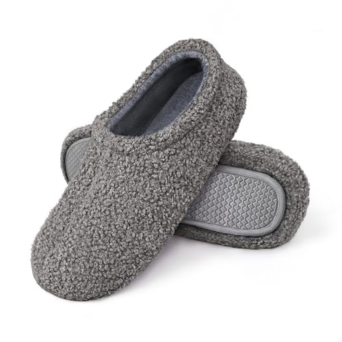 Fuzzy Curly Slippers for Women, Memory Foam Non-Slip House Shoes for Indoor and Outdoor, Cozy Lightweight Loafer with Polar Fleece Lining