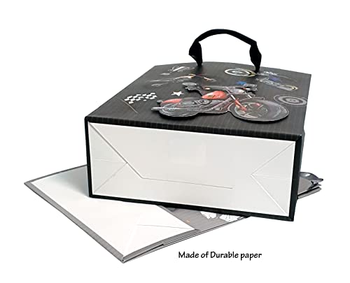 Image of Crackles Games and Sports Theme Printed Paper Bags for Gifting Eco Friendly Gift Paper Bags with Handles (Pack of 12)