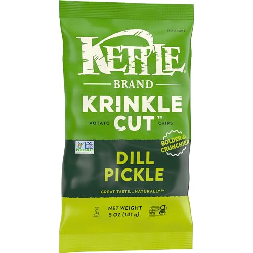 Kettle Brand Potato Chips, Krinkle Cut Dill Pickle Kettle Chips, 5 Oz - image 9