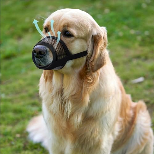 Image of Evollax Muzzle for Small Dog - Soft Air Mesh XS Dog Muzzle for Small Dogs | Perfect for Barking and Biting Prevention | Puppy Mussels for Grooming Allows Panting & Drinking