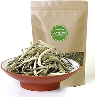 GOARTEA 100g / 3.5oz Premium Silver Needle White Tea - Baihao Yinzhen Chinese Silver Tips Loose Leaf White Tea