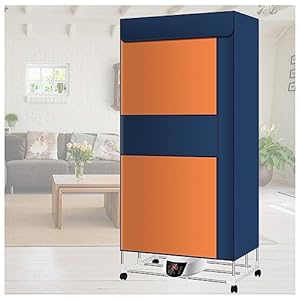 Luchtdroger Kleding, Afstandsbediening Sneldrogende Luchtdrogers Kleding Binnen, Touchscreen Bespaar Tijd Verwarmde Elektrische Droger voor Thuisgebruik, Blauw